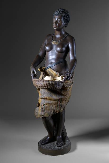 Goldsheider (manuf.), femme africaine au panier.
