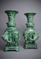 Th. Deck, vases éléphants (paire)