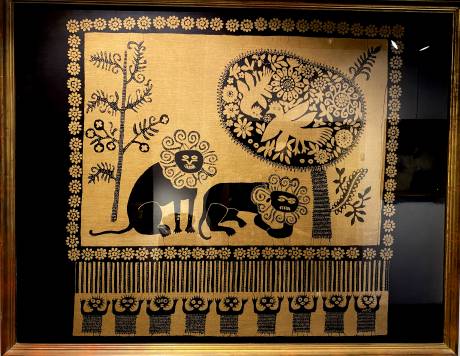 Batik au deux lions