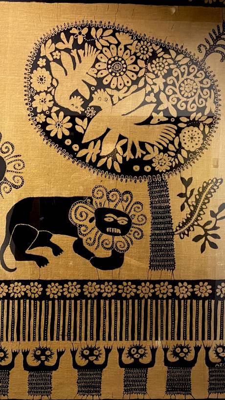 Batik au deux lions