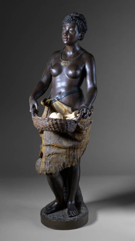Goldsheider (manuf.), femme africaine au panier.