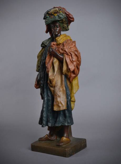 Galerie Origines - Arles - Goldscheider - Arthur Strasser - Very rare polychrome terracotta sculpture